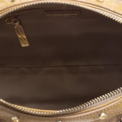 Versace Beige Calf Hair And Leather Small Snap Out Of It Satchel For Women -Versace Official Website luxury women versace used handbags p102986 007