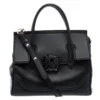 Versace Black Leather Medium Pallazo Empire Tote For Women