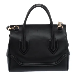 Versace Black Leather Medium Pallazo Empire Tote For Women -Versace Official Website luxury women versace used handbags p103426 004