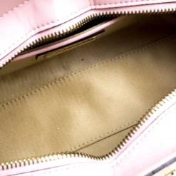 Versace Pink Croc Embossed Trim Leather Signature Shoulder Bag For Women -Versace Official Website luxury women versace used handbags p103727 007