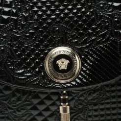 Versace Black Patent Leather Altea Top Handle Bag For Women -Versace Official Website luxury women versace used handbags p103807 005