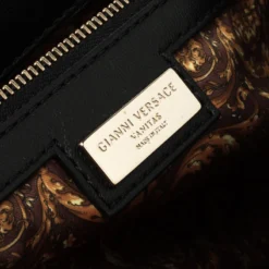 Versace Black Patent Leather Altea Top Handle Bag For Women -Versace Official Website luxury women versace used handbags p103807 008