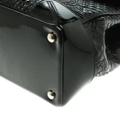 Versace Black Patent Leather Altea Top Handle Bag For Women -Versace Official Website luxury women versace used handbags p103807 011