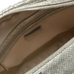 Versace Metallic Silver Python Satchel For Women -Versace Official Website luxury women versace used handbags p105434 0007