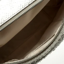 Versace Metallic Silver Python Satchel For Women -Versace Official Website luxury women versace used handbags p105434 0008