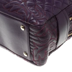 Versace Purple Leather Demetra Vanitas Top Handle Bag For Women -Versace Official Website luxury women versace used handbags p107245 011