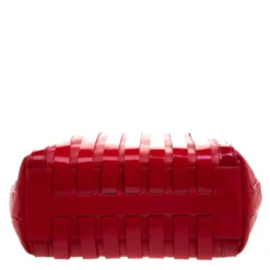 Versace Red Leather And Stripe Patent Leather Hobo For Women -Versace Official Website luxury women versace used handbags p109701 006 scaled