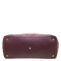 Versace Cedar Dark Beige Embossed Leather Braided Satchel For Women -Versace Official Website luxury women versace used handbags p111964 0006