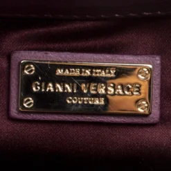 Versace Cedar Dark Beige Embossed Leather Braided Satchel For Women -Versace Official Website luxury women versace used handbags p111964 0008