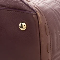 Versace Cedar Dark Beige Embossed Leather Braided Satchel For Women -Versace Official Website luxury women versace used handbags p111964 0012