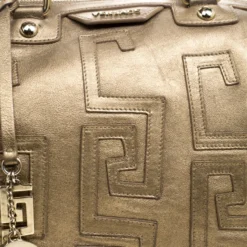 Versace Gold Leather Signature Boston Bag For Women -Versace Official Website luxury women versace used handbags p112628 005