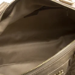 Versace Gold Leather Signature Boston Bag For Women -Versace Official Website luxury women versace used handbags p112628 007