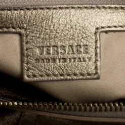 Versace Gold Leather Signature Boston Bag For Women -Versace Official Website luxury women versace used handbags p112628 008