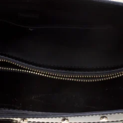 Versace Black Quilted Patent Leather Snap Out Of It Tote For Women -Versace Official Website luxury women versace used handbags p113518 0007