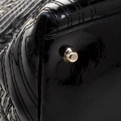 Versace Black Quilted Patent Leather Snap Out Of It Tote For Women -Versace Official Website luxury women versace used handbags p113518 0010