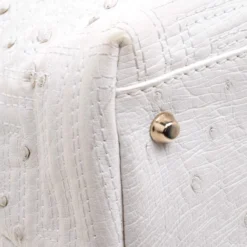 Versace White Ostrich Leather Snap Out Of It Tote For Women -Versace Official Website luxury women versace used handbags p116663 0010