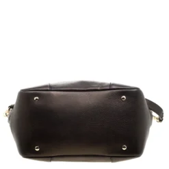 Versace Gun Metal Leather Elettra Vanitas Tote For Women -Versace Official Website luxury women versace used handbags p118475 0006