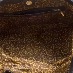 Versace Gun Metal Leather Elettra Vanitas Tote For Women -Versace Official Website luxury women versace used handbags p118475 0007