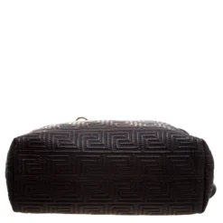 Versace Couture Dark Brown Leather Signature Top Handle Bag For Women -Versace Official Website luxury women versace used handbags p118484 0005