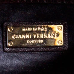 Versace Couture Dark Brown Leather Signature Top Handle Bag For Women -Versace Official Website luxury women versace used handbags p118484 0007