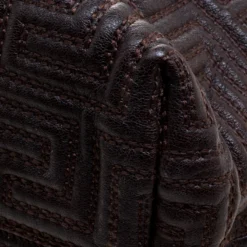 Versace Couture Dark Brown Leather Signature Top Handle Bag For Women -Versace Official Website luxury women versace used handbags p118484 0012