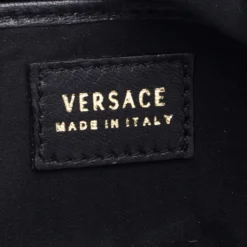 Versace Black Leather Frame Clutch For Women -Versace Official Website luxury women versace used handbags p119370 0008