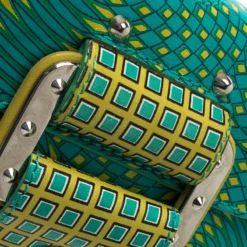 Versace Green/Yellow Printed Leather Crossbody Bag For Women -Versace Official Website luxury women versace used handbags p119373 005