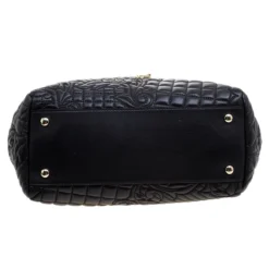 Versace Black Leather Medusa Top Handle Bag For Women -Versace Official Website luxury women versace used handbags p121032 006