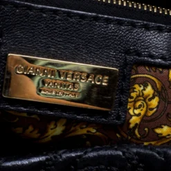Versace Black Leather Medusa Top Handle Bag For Women -Versace Official Website luxury women versace used handbags p121032 008