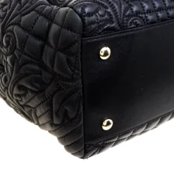 Versace Black Leather Medusa Top Handle Bag For Women -Versace Official Website luxury women versace used handbags p121032 010