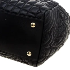Versace Black Leather Medusa Top Handle Bag For Women -Versace Official Website luxury women versace used handbags p121032 011