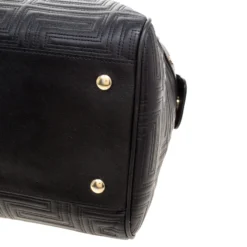 Versace Black Embossed Leather Braided Satchel For Women -Versace Official Website luxury women versace used handbags p121426 011 scaled