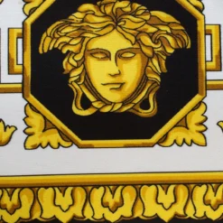 Versace Yellow Printed Nylon Cosmetic Pouch For Women -Versace Official Website luxury women versace used handbags p125387 005