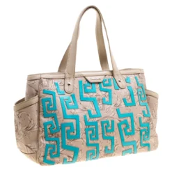 Versace Beige Medusa Print Leather Tote For Women -Versace Official Website luxury women versace used handbags p125525 003