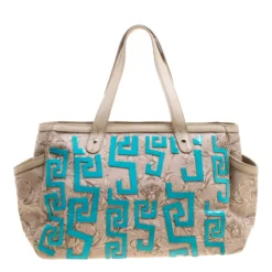 Versace Beige Medusa Print Leather Tote For Women -Versace Official Website luxury women versace used handbags p125525 004
