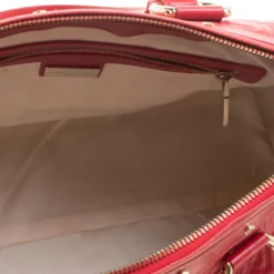 Versace Red Quilted Leather Studded Satchel For Women -Versace Official Website luxury women versace used handbags p130224 0007