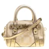 Versace Gold Canvas And Leather Medusa Satchel For Women