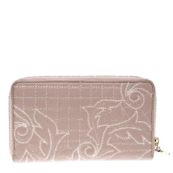 Versace Blush Pink Quilted Leather Vanitas Zip Around Wallet For Women -Versace Official Website luxury women versace used handbags p134909 0004