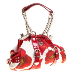 Versace Multicolor Printed Canvas And Patent Leather Madonna Framed Satchel For Women -Versace Official Website luxury women versace used handbags p137682 0003