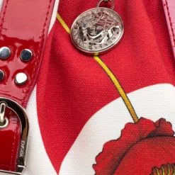 Versace Multicolor Printed Canvas And Patent Leather Madonna Framed Satchel For Women -Versace Official Website luxury women versace used handbags p137682 0005