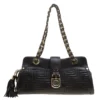 Versace Black Quilted Leather Shoulder Bag For Women