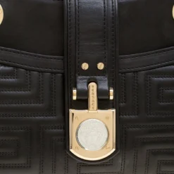 Versace Black Quilted Leather Shoulder Bag For Women -Versace Official Website luxury women versace used handbags p139022 0005