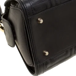 Versace Black Quilted Leather Shoulder Bag For Women -Versace Official Website luxury women versace used handbags p139022 0010