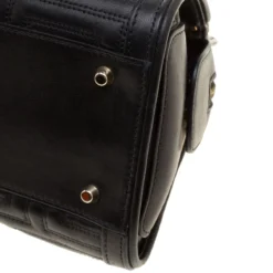 Versace Black Quilted Leather Shoulder Bag For Women -Versace Official Website luxury women versace used handbags p139022 0011