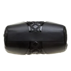 Versace Black Patent Leather Chain Link Satchel For Women -Versace Official Website luxury women versace used handbags p140329 0006