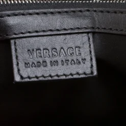 Versace Black Patent Leather Chain Link Satchel For Women -Versace Official Website luxury women versace used handbags p140329 0008