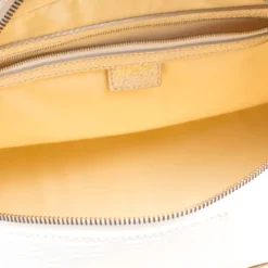 Versace White/Light Gold Canvas And Leather Satchel For Women -Versace Official Website luxury women versace used handbags p140354 0007