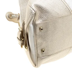 Versace White/Light Gold Canvas And Leather Satchel For Women -Versace Official Website luxury women versace used handbags p140354 0011