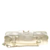 Versace Light Gold Leather Clutch For Women