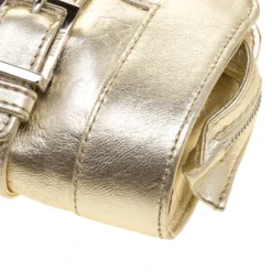 Versace Light Gold Leather Clutch For Women -Versace Official Website luxury women versace used handbags p141484 0011